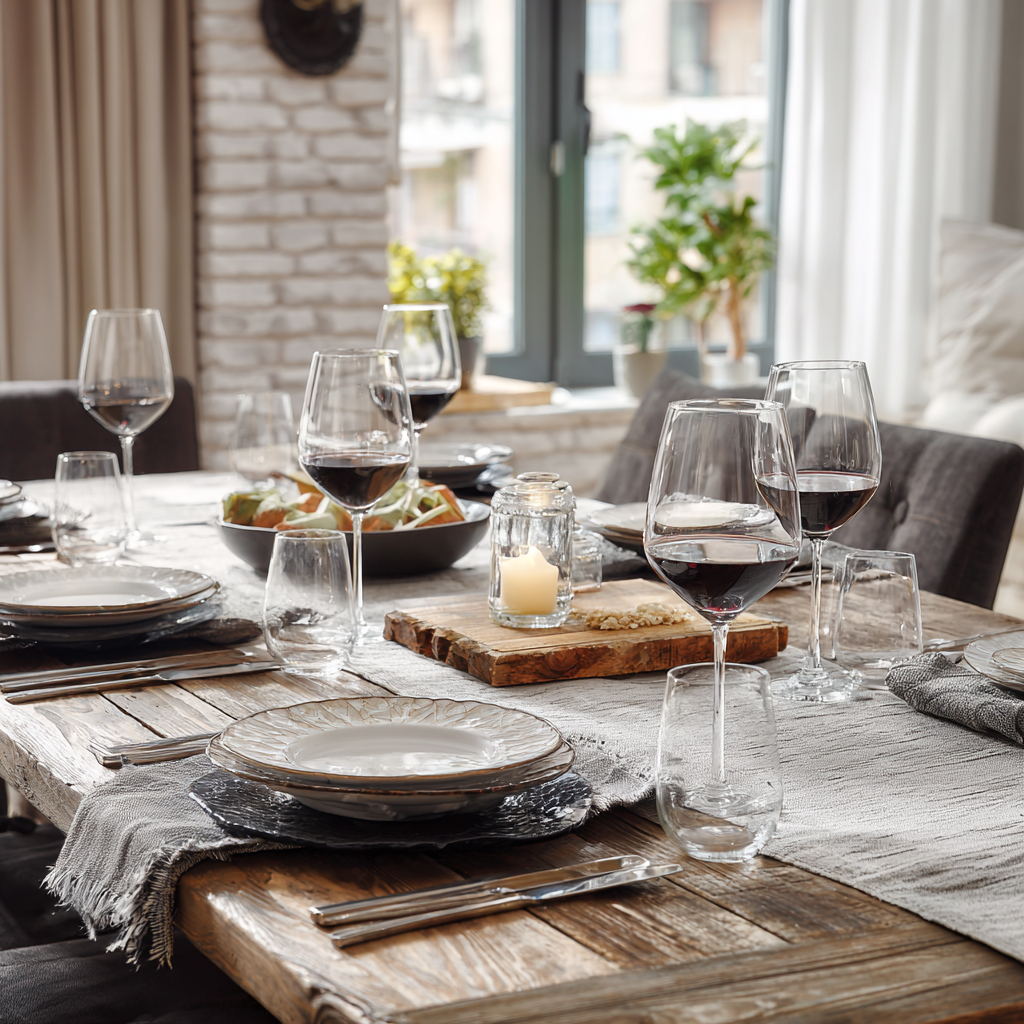 Scénographie pour l'art de recevoir : dressage de table raffiné, vaisselle élégante et conseils de réception.